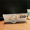 Eiroo Crystal Serisi iPhone 13 Mini Kalpli Gold Tal Tutuculu Mor Silikon Klf - Resim 1
