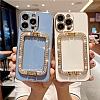 Eiroo Crystal Serisi Samsung Galaxy A04e Kare Gold Tal Tutuculu Pembe Silikon Klf - Resim: 4