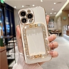 Eiroo Crystal Serisi Samsung Galaxy A04e Kare Gold Tal Tutuculu Beyaz Silikon Klf - Resim 8