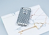 Eiroo Dashy iPhone SE / 5 / 5S Silver Tal effaf Silikon Klf - Resim: 1
