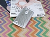 Eiroo Dotted LG G3 Deri Kaplamal Silver Rubber Klf - Resim 1