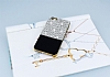 Eiroo Duxal iPhone SE / 5 / 5S Gold Kenarl Tal Siyah Rubber Klf - Resim: 2