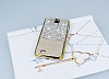Eiroo Duxal Samsung i9500 Galaxy S4 Gold Kenarl Tal Krem Rubber Klf - Resim: 2