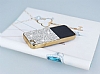 Eiroo Duxal iPhone SE / 5 / 5S Gold Kenarl Tal Siyah Silikon Klf - Resim: 2