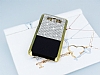 Eiroo Duxal Samsung Galaxy E7 Gold Kenarl Tal Siyah Rubber Klf - Resim: 1