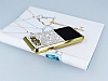 Eiroo Duxal Samsung Galaxy E5 Gold Kenarl Tal Siyah Rubber Klf - Resim 2