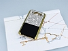 Eiroo Duxal Samsung Galaxy E5 Gold Kenarl Tal Siyah Rubber Klf - Resim 1