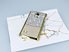 Eiroo Duxal Samsung N9100 Galaxy Note 4 Gold Kenarl Tal Krem Rubber Klf - Resim 1