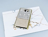Eiroo Duxal Samsung Galaxy Note 5 Gold Kenarl Tal Krem Rubber Klf - Resim 2