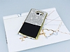Eiroo Duxal Samsung Galaxy Note 5 Gold Kenarl Tal Siyah Rubber Klf - Resim 2