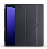 Eiroo Fold Samsung Galaxy Tab S9 / Tab S9 FE Kalemlikli Standl Siyah Klf - Resim 3