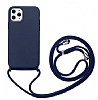 Eiroo Fun iPhone 12 Pro Max 6.7 in Askl Lacivert Silikon Klf