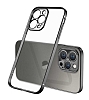 Eiroo Gbox iPhone 12 Pro 6.1 in Kamera Korumal Mat Siyah Silikon Klf