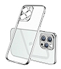 Eiroo Gbox iPhone 12 Pro 6.1 in Kamera Korumal Mat Silver Silikon Klf