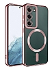 Eiroo Gbox Samsung Galaxy S23 Wireless arj zellikli Kamera Korumal Rose Gold Silikon Klf