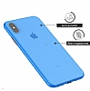 Eiroo Ghost Thin iPhone X / XS Ultra nce Mavi Rubber Klf - Resim 2