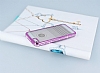 Eiroo Glace iPhone SE / 5 / 5S Pembe Tal Kenarl effaf Silikon Klf - Resim: 2