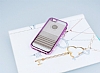 Eiroo Glace iPhone SE / 5 / 5S Pembe Tal Kenarl effaf Silikon Klf - Resim 1