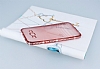 Eiroo Glace Samsung Galaxy A8 Krmz Tal Kenarl effaf Silikon Klf - Resim: 1