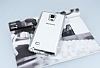 Eiroo Glace Samsung Galaxy Note 4 Tal Silver Kenarl effaf Silikon Klf - Resim 2