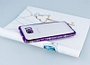 Eiroo Glace Samsung Galaxy Note 5 Mor Tal Kenarl effaf Silikon Klf - Resim 2