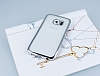 Eiroo Glace Samsung Galaxy S6 Edge Silver Tal Kenarl effaf Silikon Klf - Resim 1