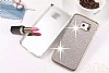 Eiroo Diamond Samsung Galaxy S6 Edge Metal Kenarl Tal Silver Rubber Klf - Resim: 1