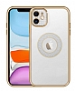 Eiroo Gold Series iPhone 11 Tal Kamera Korumal Gold Silikon Klf