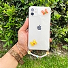 Eiroo Gummy iPhone 11 Turuncu Kelebekli Kiiye zel Harfli effaf Ultra Koruma Klf - Resim 3