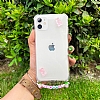 Eiroo Gummy iPhone 11 Pembe Ayck Kiiye zel simli effaf Ultra Koruma Klf - Resim 5