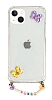 Eiroo Gummy iPhone 13 Mor Kelebek Kiiye zel simli effaf Ultra Koruma Klf