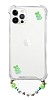 Eiroo Gummy iPhone 13 Pro Yeil Ayck Kiiye zel simli effaf Ultra Koruma Klf