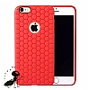 Eiroo Honeycomb iPhone 6 / 6S Kırmızı Silikon Kılıf - Resim: 1