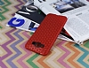 Eiroo Honeycomb Samsung Galaxy A8 Krmz Silikon Klf - Resim: 2
