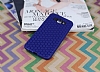 Eiroo Honeycomb Samsung Galaxy A8 Lacivert Silikon Kılıf - Resim: 1