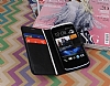 Eiroo HTC Desire 500 Standl Czdanl Siyah Deri Klf - Resim: 1
