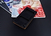 HTC Desire 816 Gizli Mknatsl Pencereli Siyah Deri Klf - Resim: 2