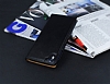 HTC Desire 826 Gizli Mknatsl ift Pencereli Siyah Deri Klf - Resim 2