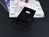 Samsung Galaxy Note 5 Gizli Mknatsl ift Pencereli Siyah Deri Klf - Resim: 1