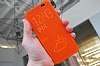Eiroo HTC One M8 Dot View Uyku Modlu nce Yan Kapakl Turuncu Klf - Resim 2