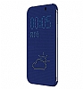 Eiroo HTC One M8 Dot View Uyku Modlu nce Yan Kapakl Lacivert Klf - Resim 2