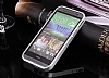 Eiroo HTC One M8 Premium Silver Metal Klf - Resim 2
