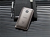 Eiroo HTC One M9 Gold izgili Round Metal Bumper ereve Silver Klf - Resim: 1