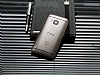 Eiroo HTC One M9 Gold izgili Round Metal Bumper ereve Siyah Klf - Resim 1