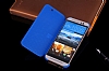 Eiroo HTC One M9 Plus Dot View Uyku Modlu nce Yan Kapakl Mavi Klf - Resim 1