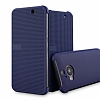 Eiroo HTC One M9 Plus Dot View Uyku Modlu nce Yan Kapakl Mavi Klf - Resim 2