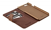 Pierre Cardin iPhone 6 / 6S Czdanl Kapakl Kahverengi Deri Klf - Resim 5