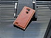 Eiroo Huawei Ascend Mate 7 Metal Kenarl Gold Deri Klf - Resim: 1