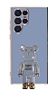 Eiroo Samsung Galaxy S22 Ultra 5G Baby Bear Standl Mavi Silikon Klf