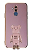 Eiroo Huawei Mate 20 Lite Baby Bear Standl Mor Silikon Klf